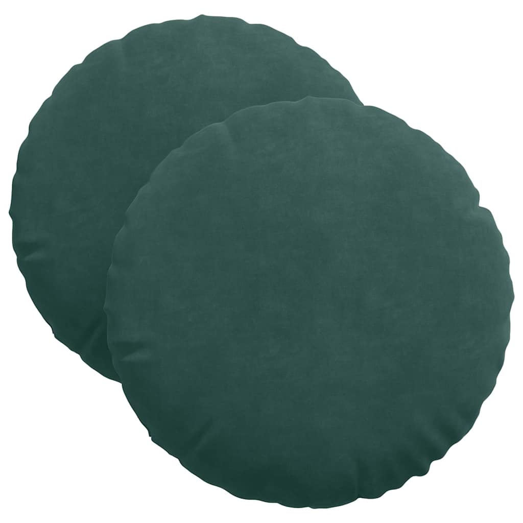 Zitkussens 2 pcs Donkergroen Ø 40 x 13 cm Fluweel