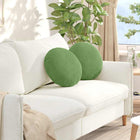 Seat cushions 2 pcs Light green Ø 40 x 13 cm Velvet
