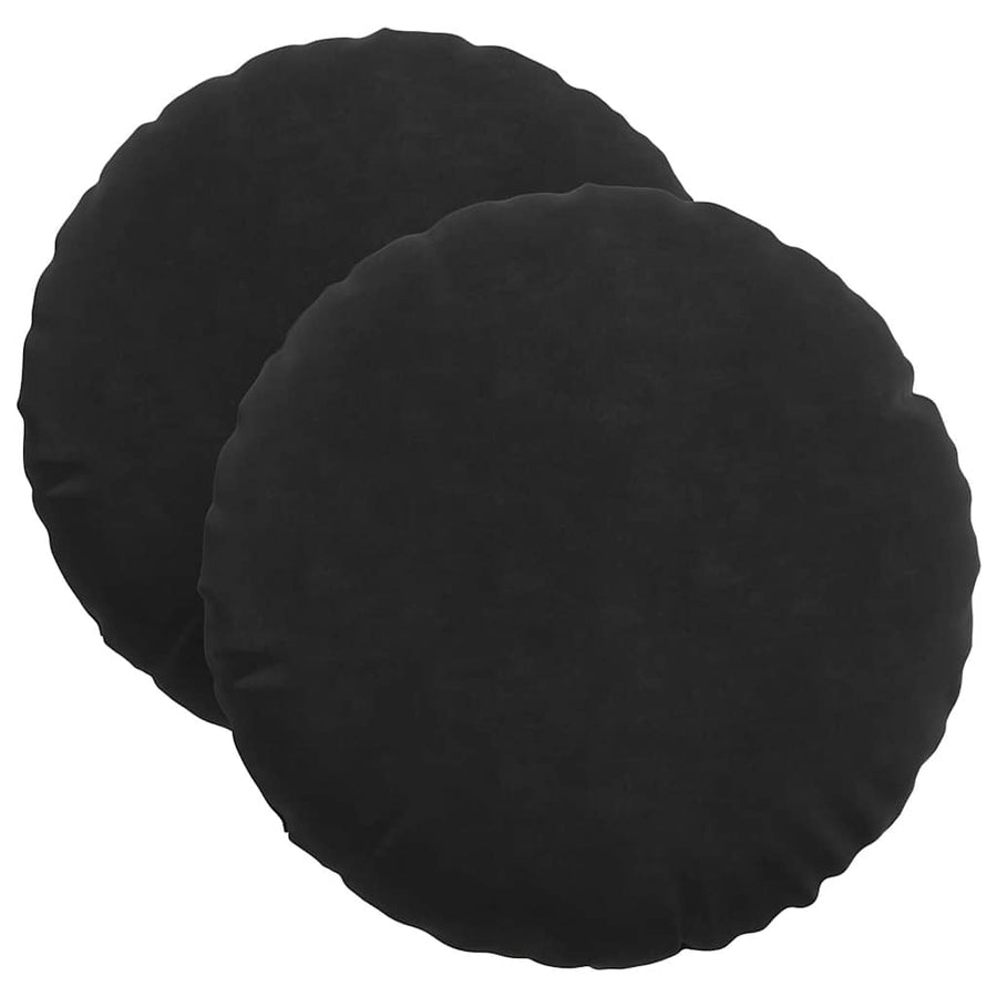 Zitkussens 2 pcs Zwart Ø 40 x 13 cm Fluweel