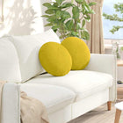 Seat cushions 2 pieces Yellow Ø 40 x 13 cm Velvet
