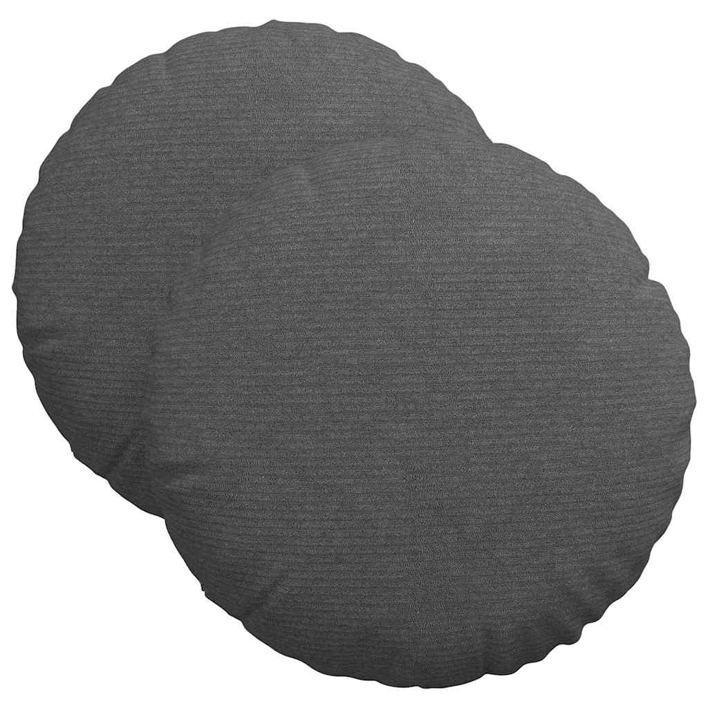 Zitkussens 2 pcs Donkergrijs Ø 40 cm Katoen Stof