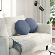 Zitkussens rond 40x40x13 cm blauw set van 2