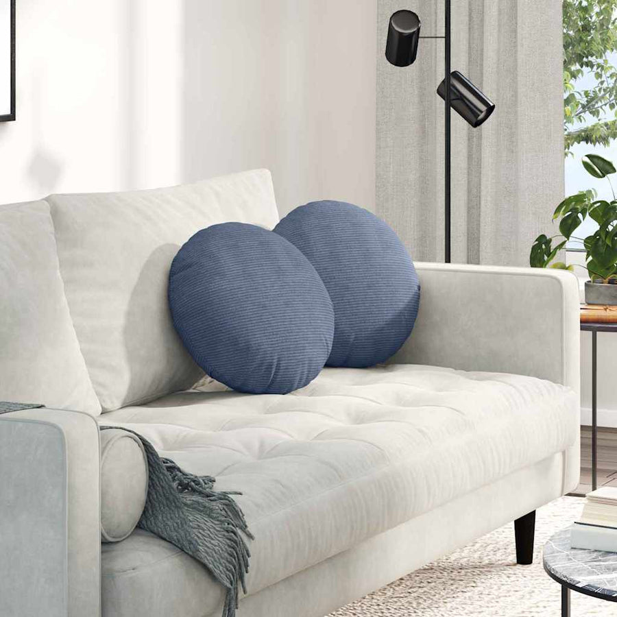 Zitkussens 2 pcs Blauw Ø 40 cm Katoen Stof