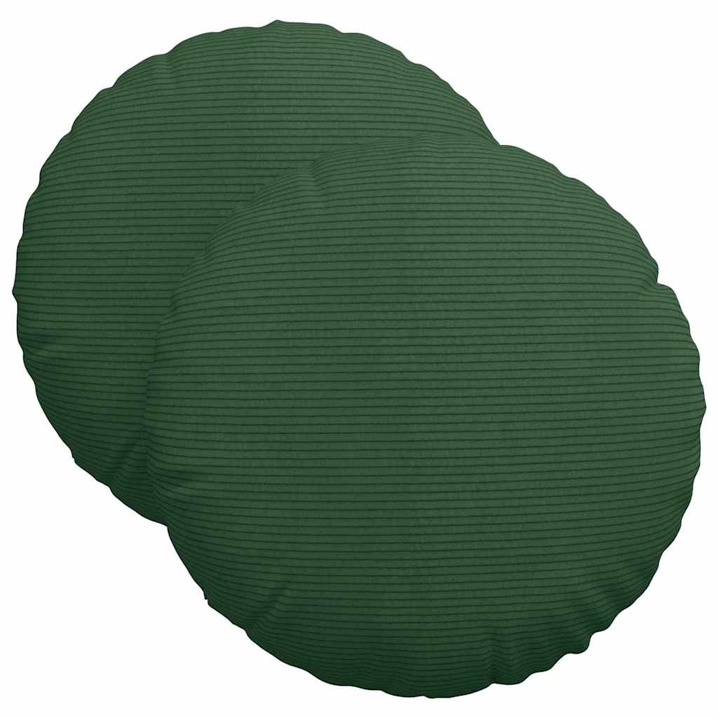 Zitkussens 2 pcs Donkergroen Ø 40 cm Katoen Stof