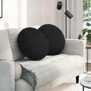 Zitkussens rond Ø50x19 cm stof zwart 2 stuks