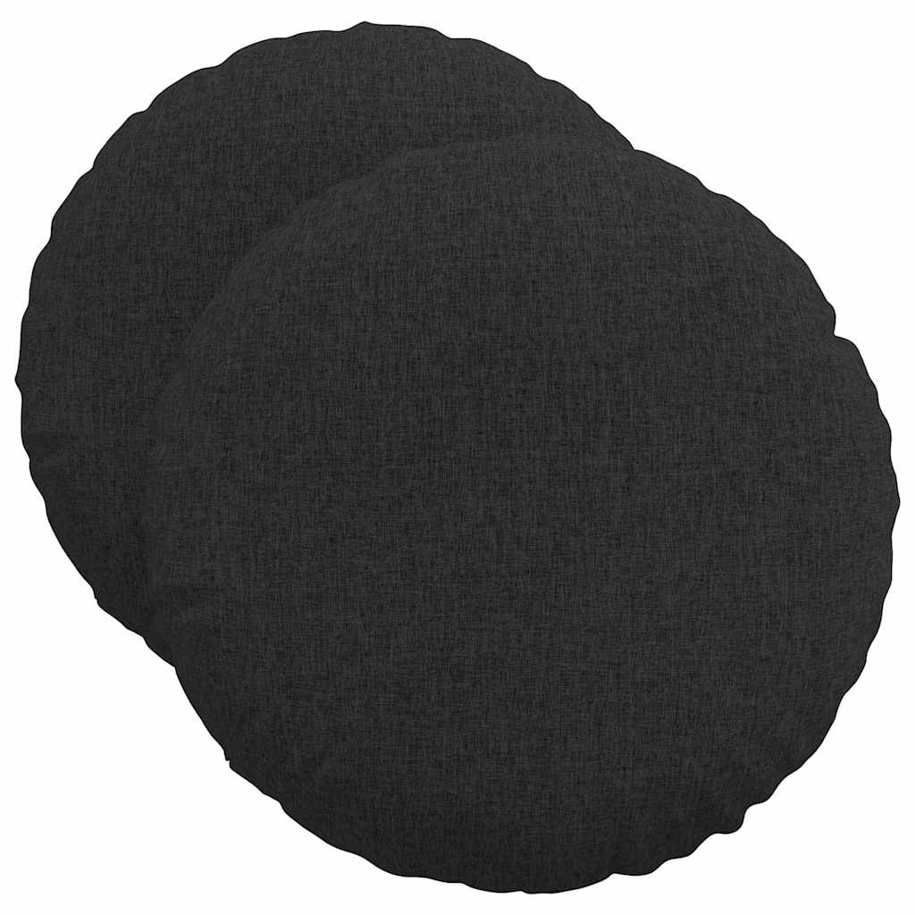 Zitkussens 2 pcs Zwart Ø50 x 19 cm Stof