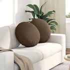 Seat Cushions 2 pcs Brown Ø50 x 19 cm Fabric