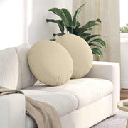 Zitkussens rond crème Ø50x19 cm stof 2 stuks