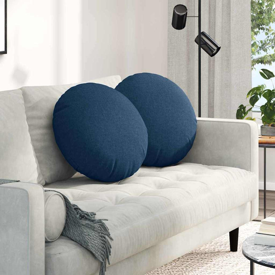 Zitkussens 2 pcs Blauw Ø50 x 19 cm Stof
