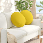 Seat Cushions 2 pcs Light Yellow Ø50 x 19 cm Fabric