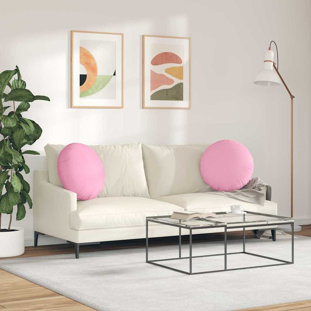 Zitkussens 2 pcs Roze Ø50 x 19 cm Stof