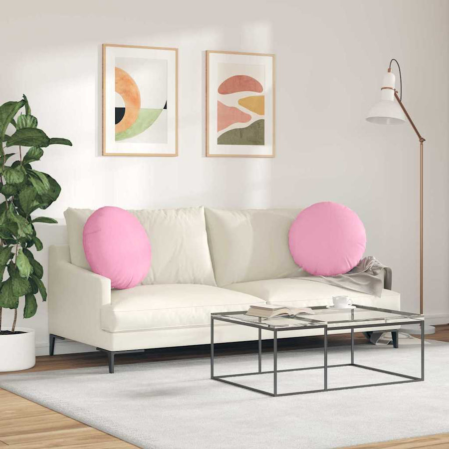 Zitkussens 2 pcs Roze Ø50 x 19 cm Stof