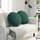 Seat cushions 2 pcs Dark green Ø 40 x 13 cm Velvet