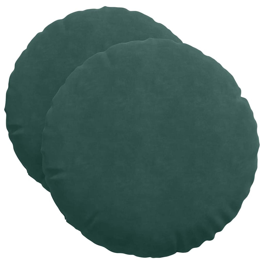 Zitkussens 2 pcs Donkergroen Ø 40 x 13 cm Fluweel