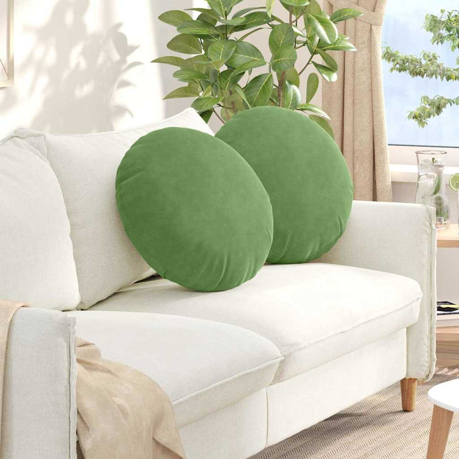 Zitkussens 2 pcs Lichtgroen Ø 40 x 13 cm Fluweel