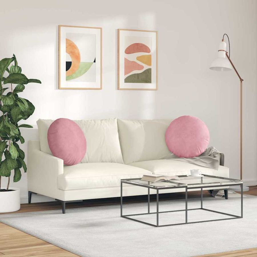 Zitkussens 2 pcs Roze Ø 40 x 13 cm Fluweel
