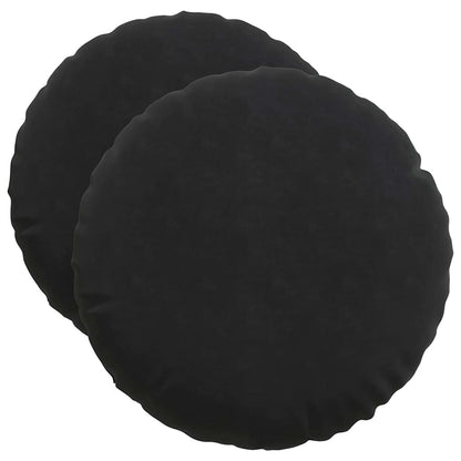 Zitkussens 2 pcs Zwart Ø 40 x 13 cm Fluweel
