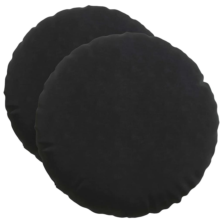 Zitkussens 2 pcs Zwart Ø 40 x 13 cm Fluweel