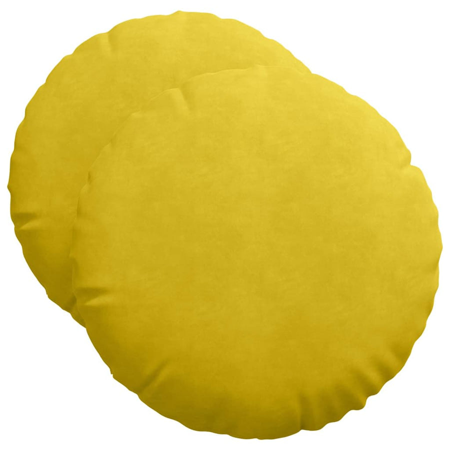Zitkussens 2 pcs Geel Ø 40 x 13 cm Fluweel