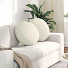 Seat cushions 2 pieces Cream Ø 40 x 13 cm Velvet