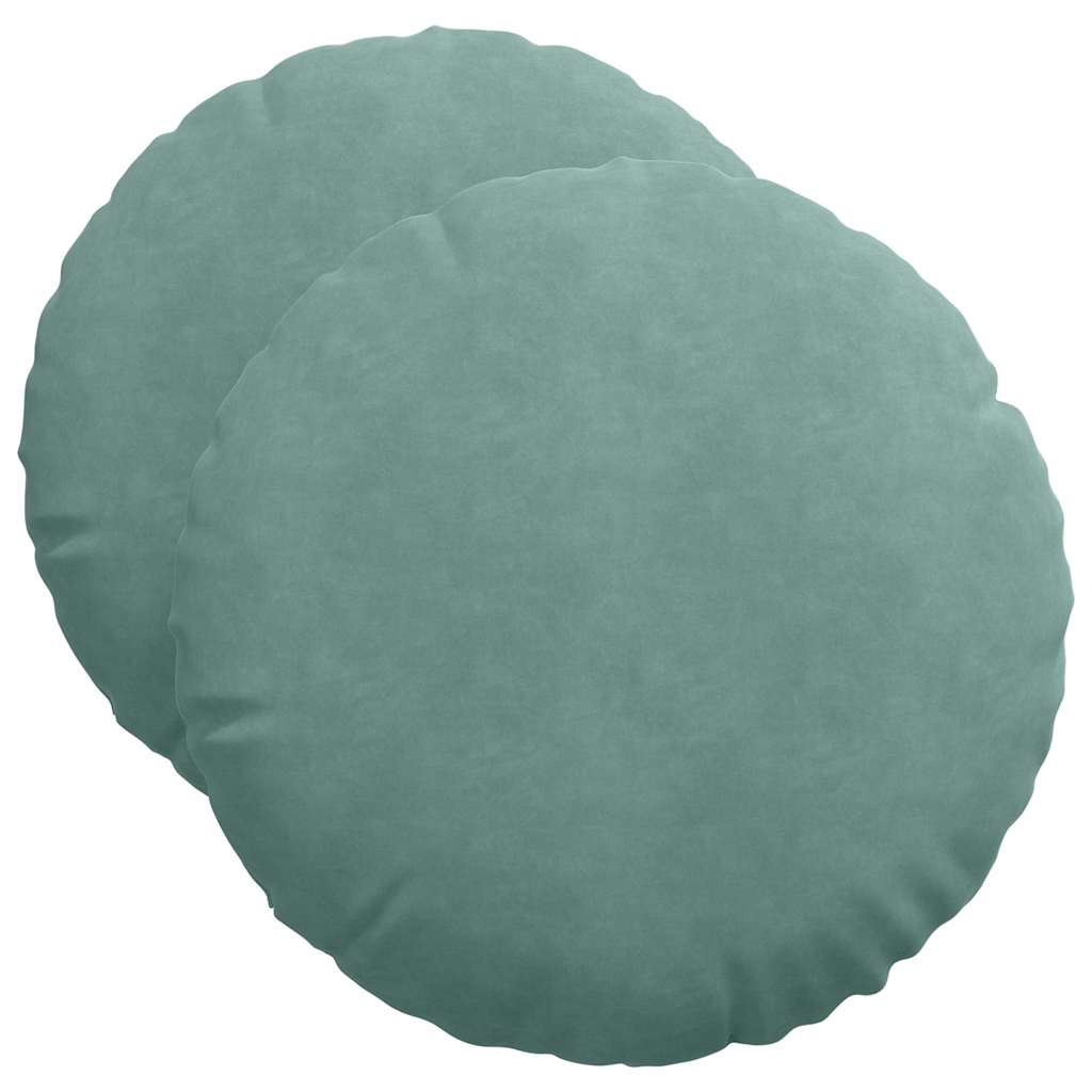 Zitkussens 2 pcs Zeegroen Ø 40 x 13 cm Fluweel