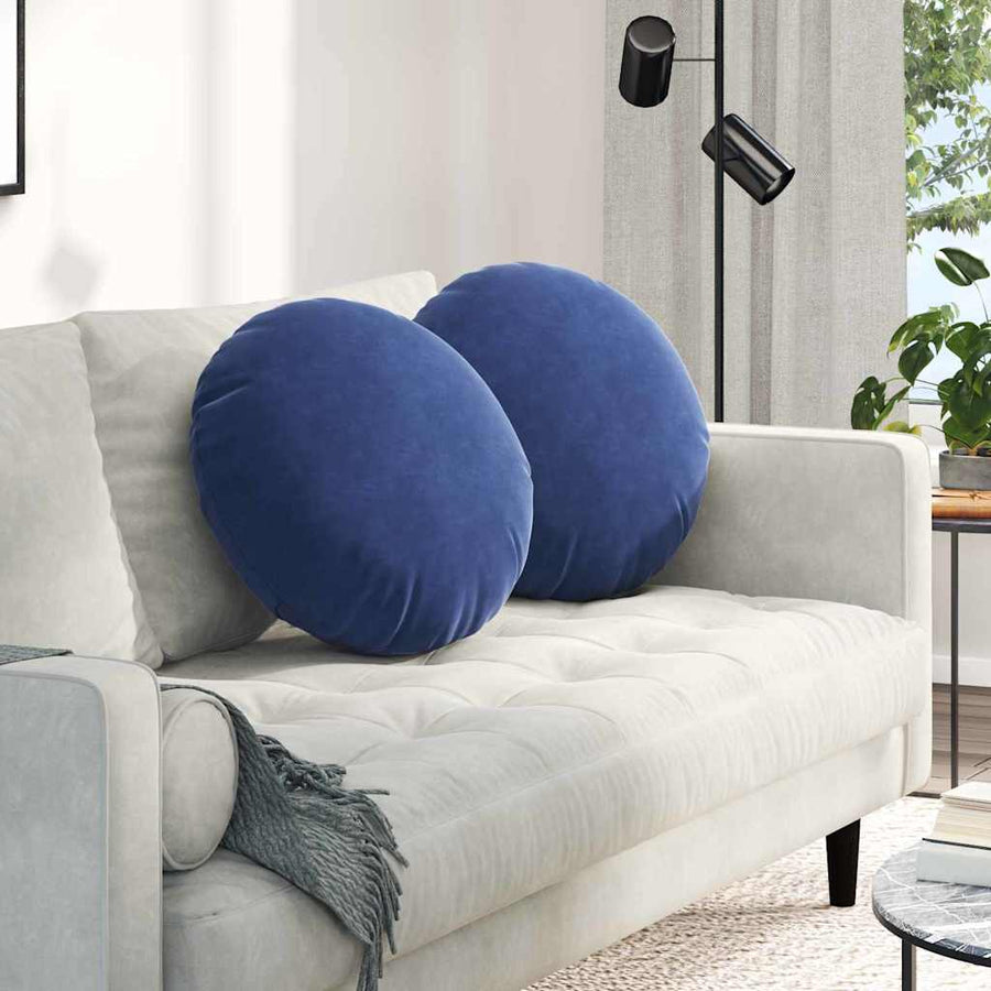 Zitkussens 2 pcs Politieblauw Ø 40 x 13 cm Fluweel
