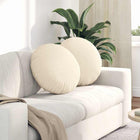 Seat Cushions 2 pcs Cream Ø 50 cm Cotton Fabric