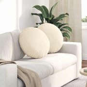 Zitkussens rond 50 cm crème 2 stuks katoen