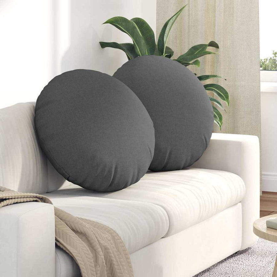 Zitkussens 2 pcs Donkergrijs Ø60 x 21 cm Stof