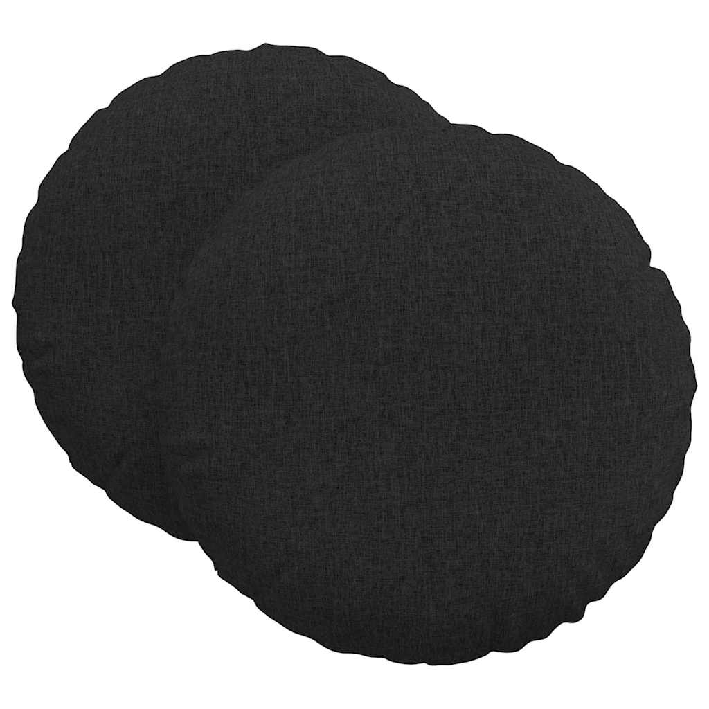 Zitkussens 2 pcs Zwart Ø60 x 21 cm Stof