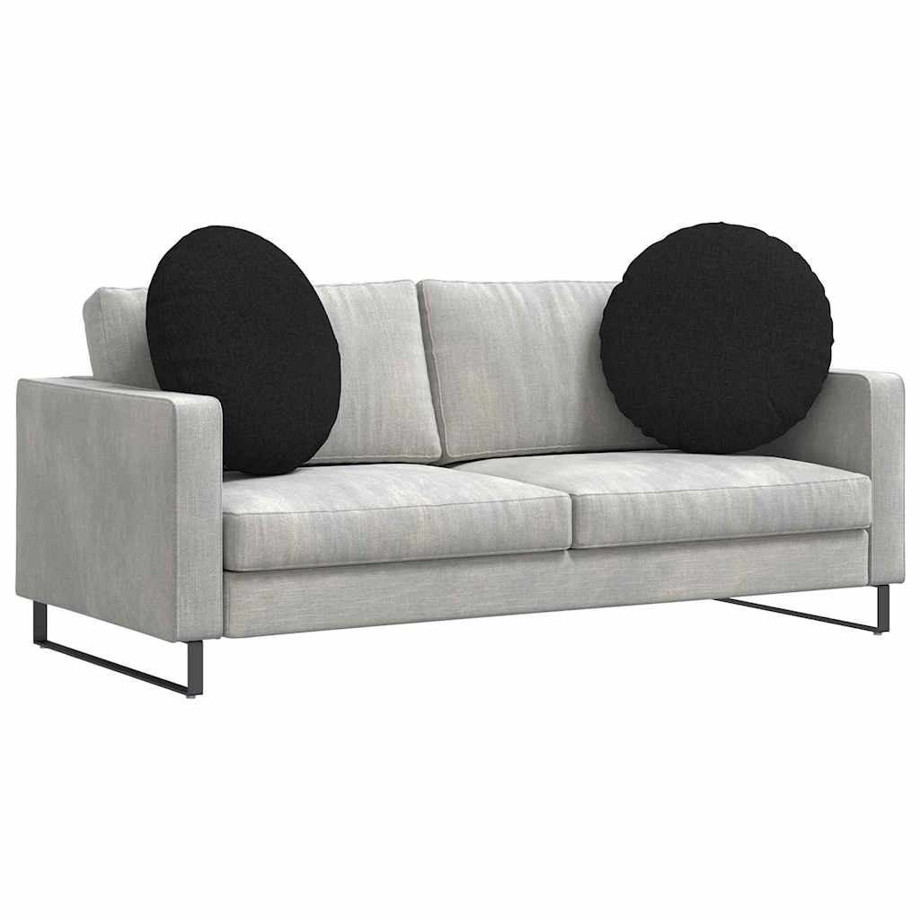 Zitkussens 2 pcs Zwart Ø60 x 21 cm Stof