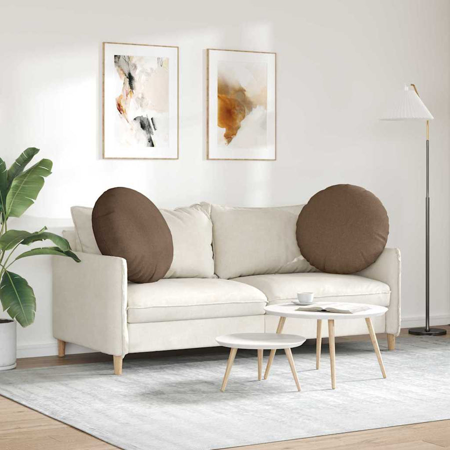 Zitkussens 2 pcs Bruin Ø60 x 21 cm Stof