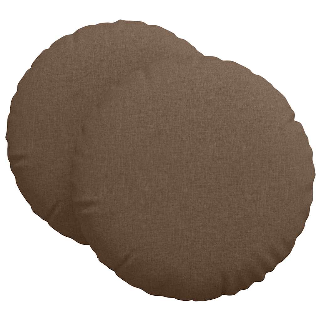 Zitkussens 2 pcs Bruin Ø60 x 21 cm Stof