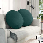 Seat Cushions 2 pcs Dark Green Ø60 x 21 cm Fabric