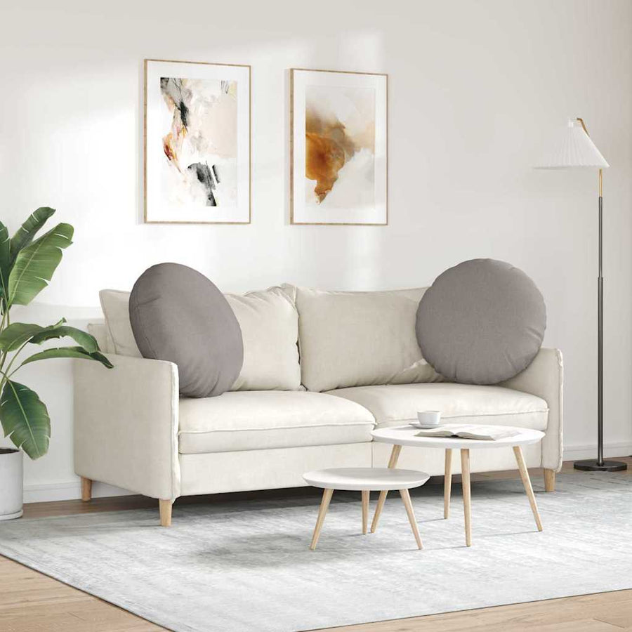 Zitkussens 2 pcs Taupe Ø60 x 21 cm Stof