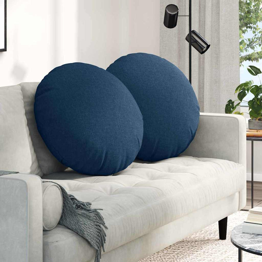 Zitkussens 2 pcs Blauw Ø60 x 21 cm Stof