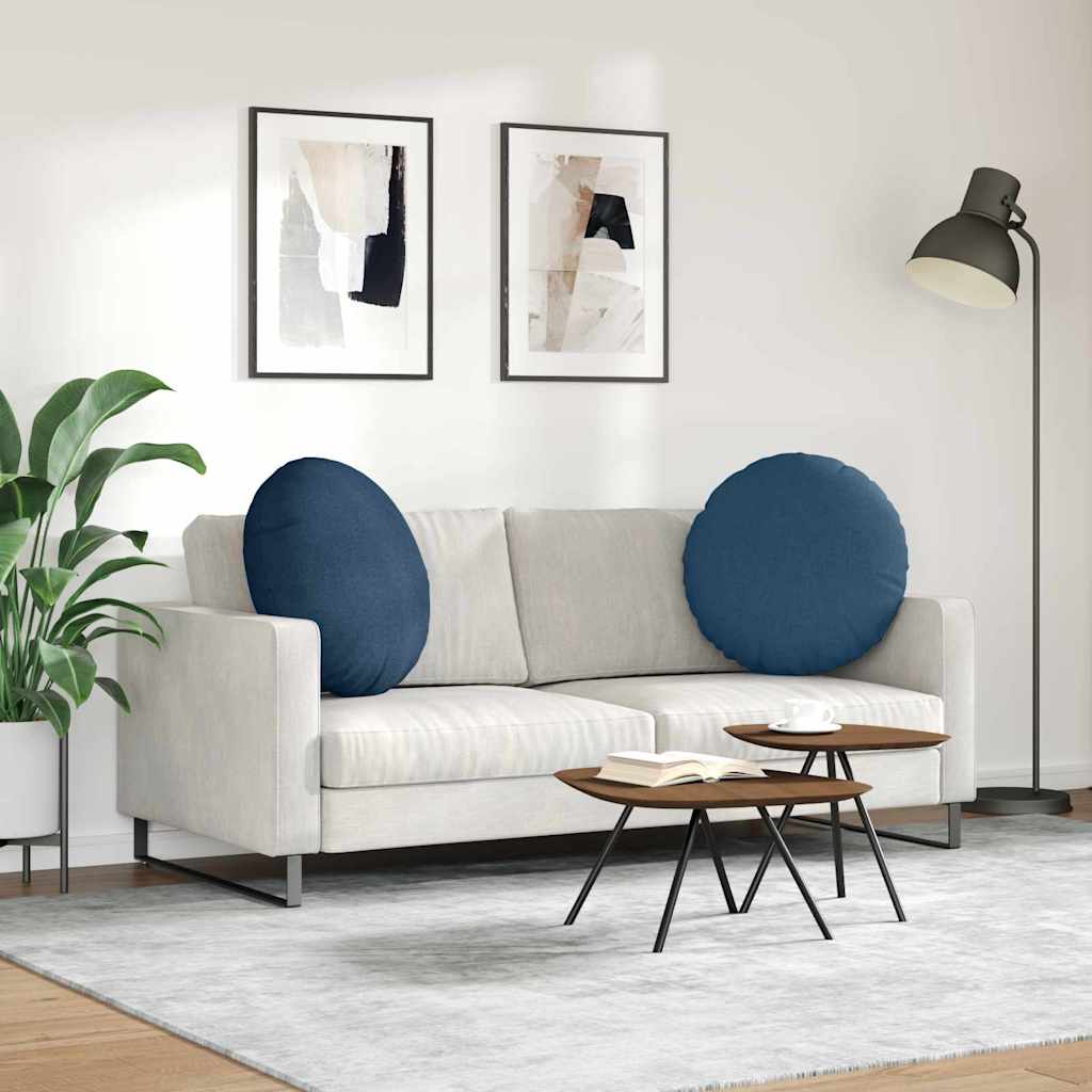 Zitkussens 2 pcs Blauw Ø60 x 21 cm Stof