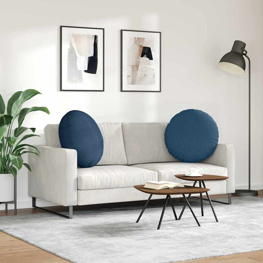 Zitkussens 2 pcs Blauw Ø60 x 21 cm Stof