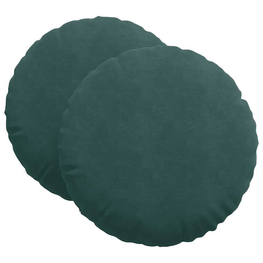 Zitkussens 2 pcs Donkergroen Ø 40 x 13 cm Fluweel