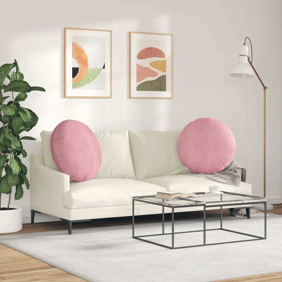 Zitkussens 2 pcs Roze Ø 40 x 13 cm Fluweel
