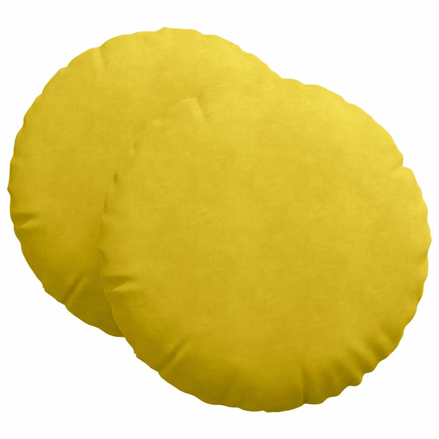 Zitkussens 2 pcs Geel Ø 40 x 13 cm Fluweel