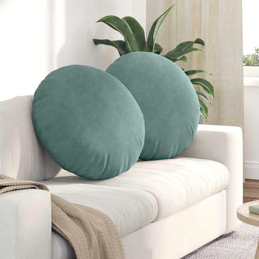 Zitkussens 2 pcs Zeegroen Ø 40 x 13 cm Fluweel