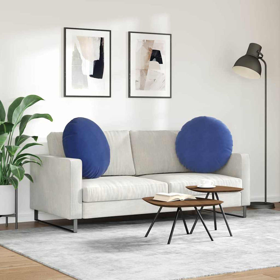 Zitkussens 2 pcs Politieblauw Ø 40 x 13 cm Fluweel