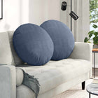 Seat cushions 2 pcs Blue Ø 60 cm Cotton Fabric