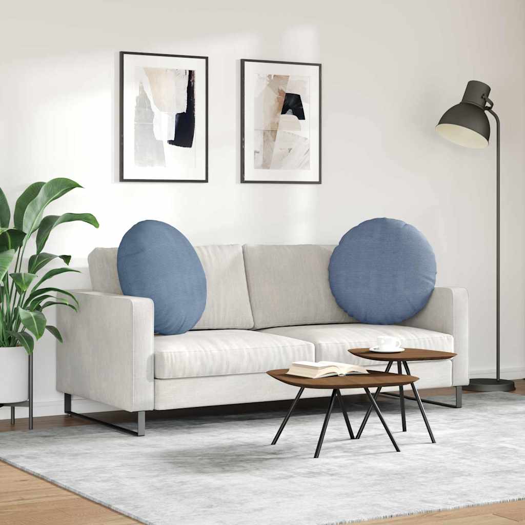 Zitkussens 2 pcs Blauw Ø 60 cm Katoen Stof