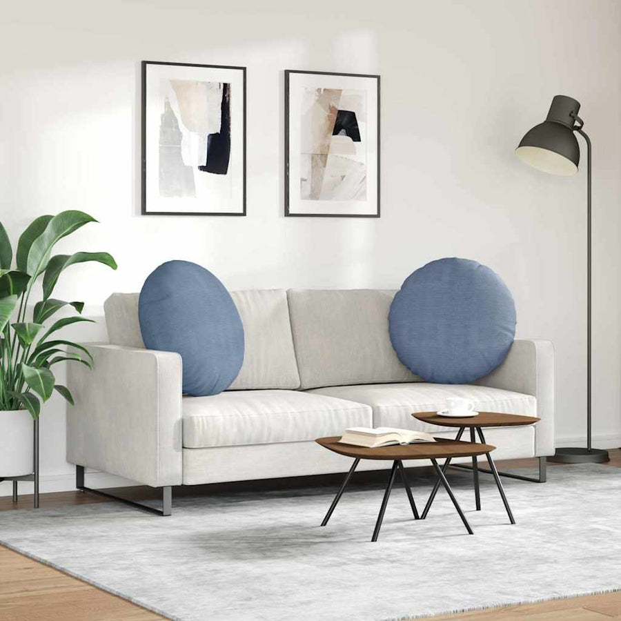 Zitkussens 2 pcs Blauw Ø 60 cm Katoen Stof