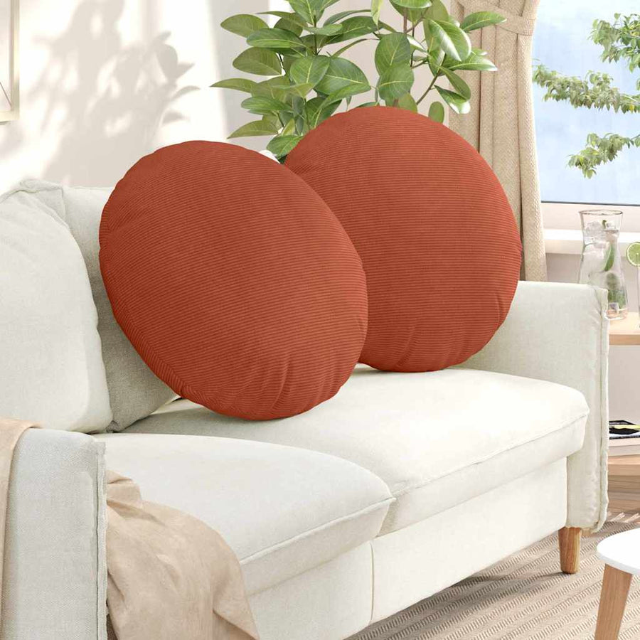 Zitkussens 2 pcs Rood-oranje Ø 60 cm Katoen Stof