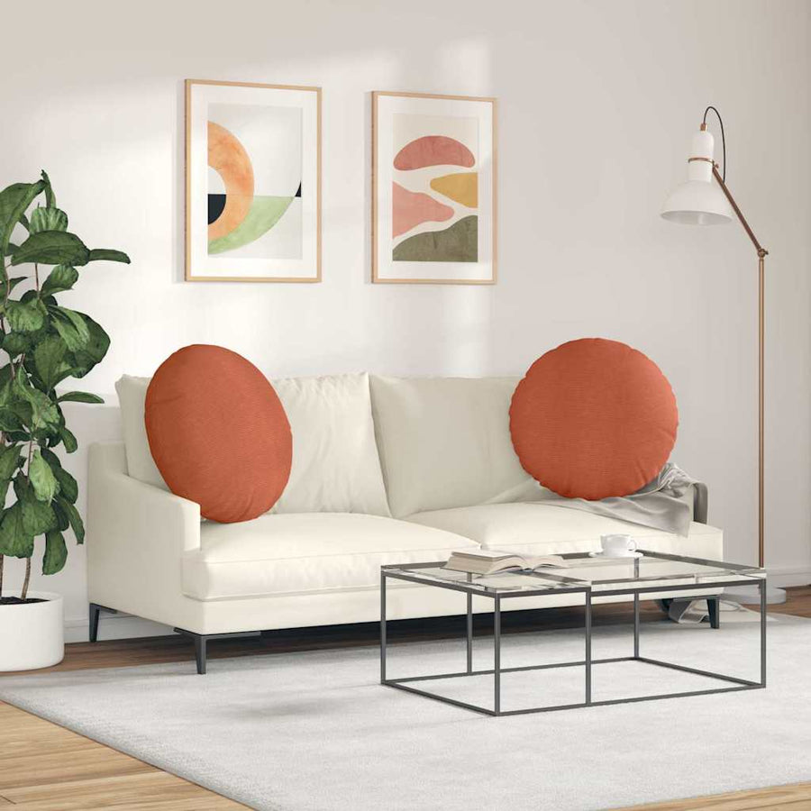 Zitkussens 2 pcs Rood-oranje Ø 60 cm Katoen Stof