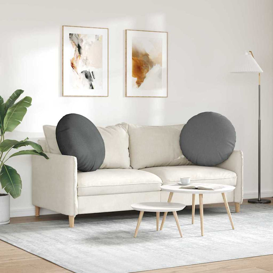 Zitkussens 2 pcs Donkergrijs Ø80 x 29 cm Stof
