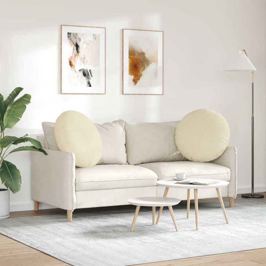 Zitkussens 2 pcs Crème Ø80 x 29 cm Stof